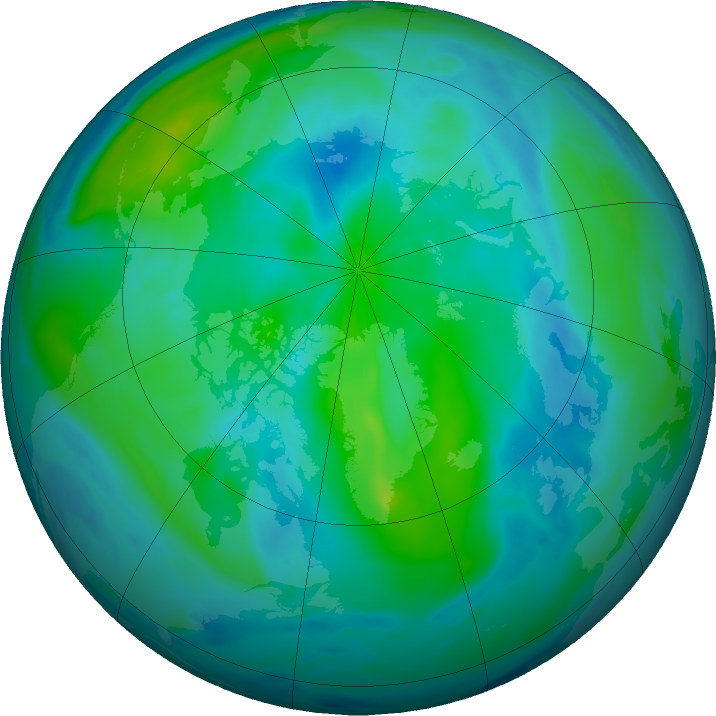 Arctic ozone map for 20 September 2016